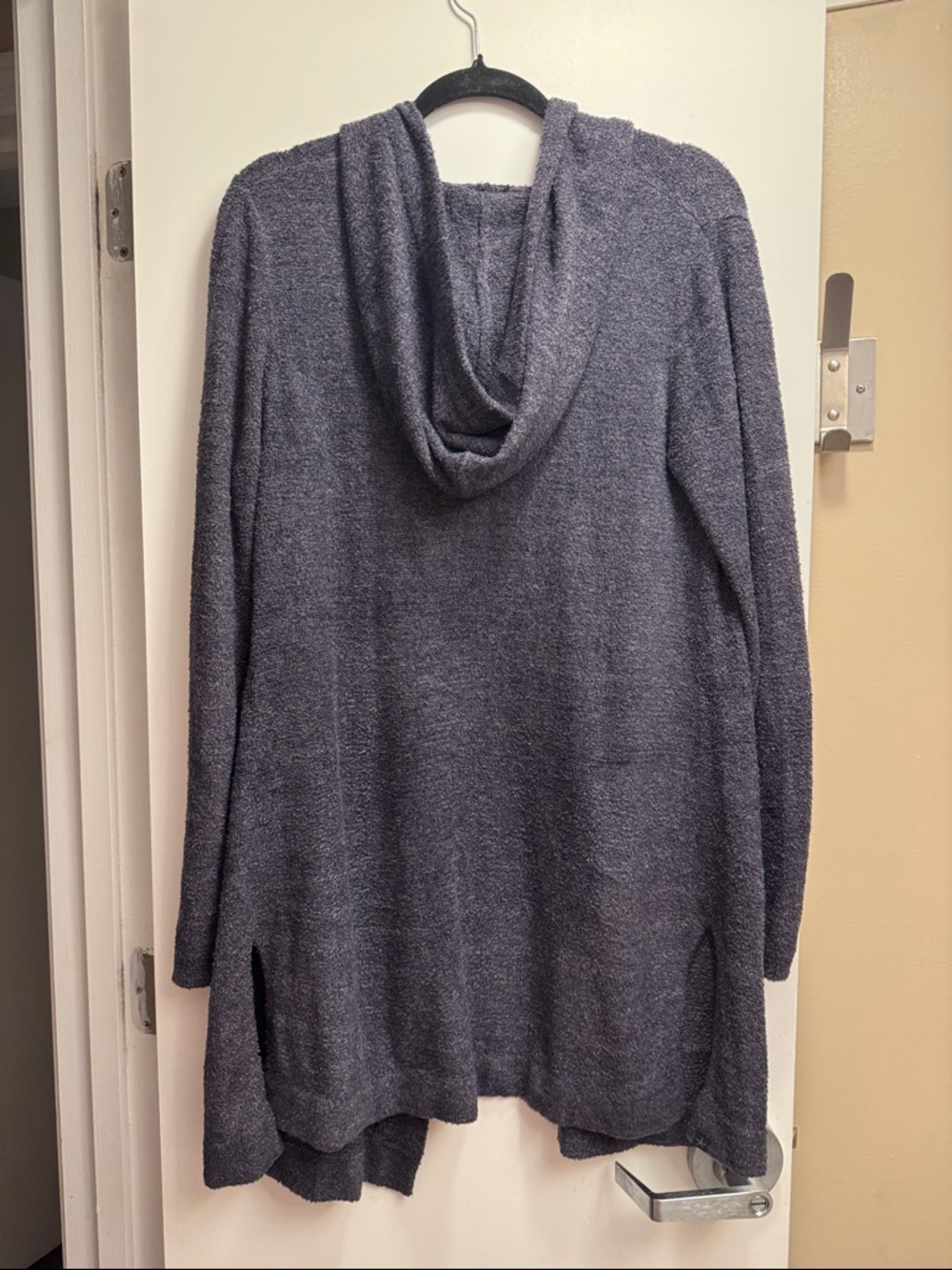 Barefoot Dreams CozyChic Lite Long Hooded Open Front Cardigan Sweater Sz M - Picture 5 of 9
